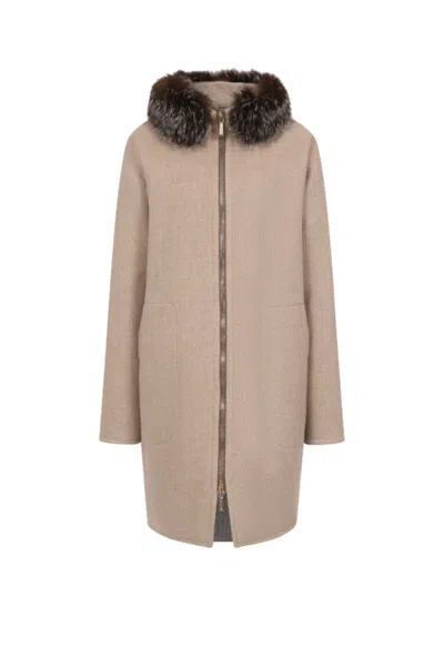 Moorer Piritehl7 Outerwear Jacket Beige In Neutral
