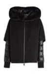 Moorer Hooded Jackets With Fur Trim And Quilted Sleeves