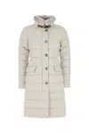 Moorer Vetiver-s3 Quilted Rabbit-fur Collar Jacket