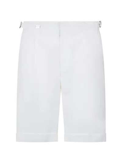 Moorer Pleated Shorts In White
