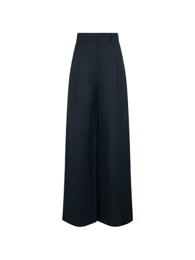 Moorer Pleated Wide-leg Trousers In Blue