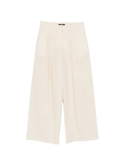 Moorer Pleated Wide-leg Trousers In Neutral
