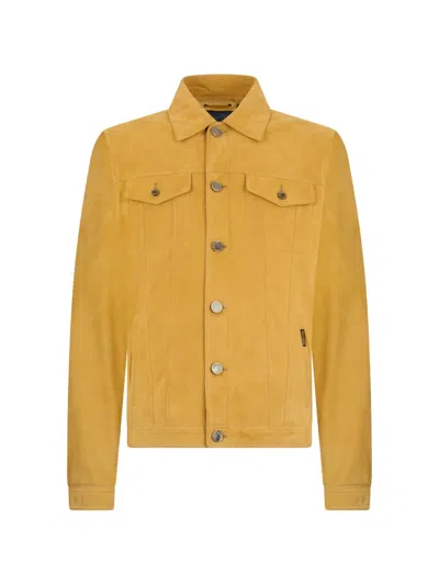 Moorer Pocket Jacket In Yellow