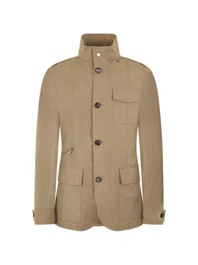 Moorer Pocket Military Jacket In Neutral