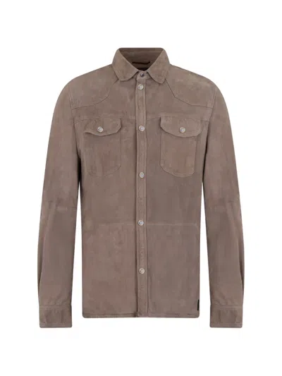 Moorer Pocket Overshirt In Neutral