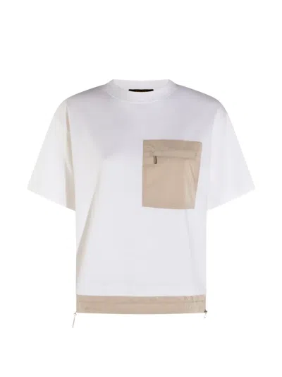 Moorer Pocket Trim T-shirt In White