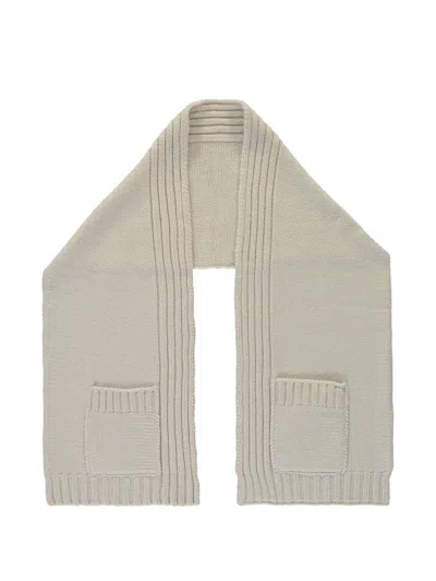 Moorer Pocket-detail Ribbed Scarf In Neutral