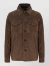 Moorer Polyester Blend Down Jacket Collared Pockets In Brown