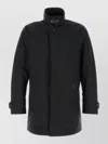 Moorer Polyester Blend Duca Jacket High Collar In Black