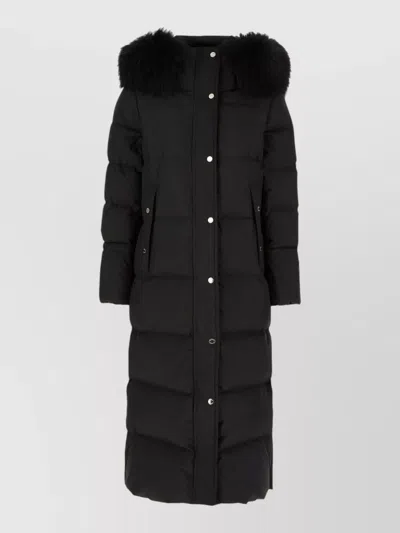 Moorer Polyester Breuil Down Jacket Faux Fur Hood In Black