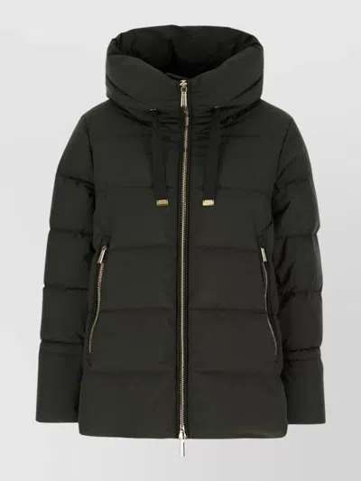 Moorer Polyester Gadia Hooded Down Jacket Quilted Pockets In Black
