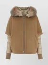 Moorer Polyester Pegaso Coat With Detachable Cape And Hood In Brown