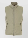 MOORER POLYESTER SENIO SLEEVELESS JACKET WITH HIGH COLLAR AND ZIPPERED SIDE POCKETS