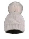Moorer Pompom-detail Beanie Hat In Neutral