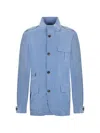 Moorer Porto Buttoned Jacket In Blue