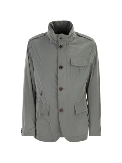 Moorer Porto Os Microfibre Field Jacket In Blue