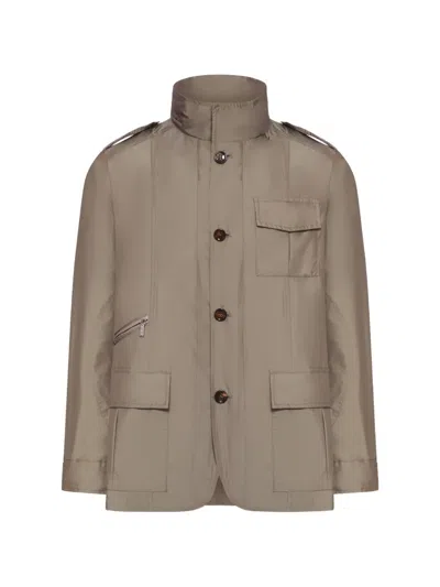 Moorer Porto-km Button Pocket Jacket In Brown