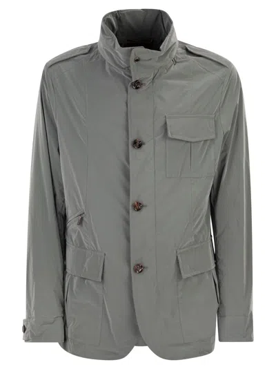 Moorer Porto Os Microfibre Field Jacket In Blue