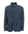 Moorer Spring Jacket With Pockets And Buttons In Blue