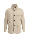 Moorer Multipocketed Brueguel Down Jacket With Extractable Hood In Neutral