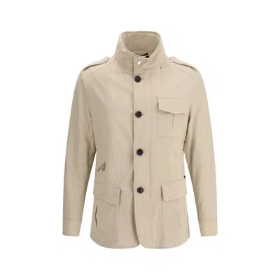 Moorer Beige Cotton Coat In Neutral