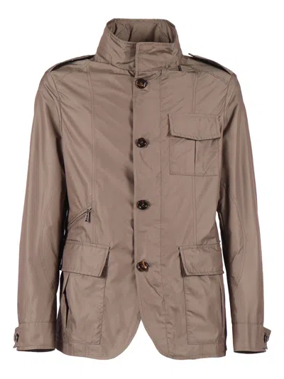Moorer Porto Km High Collar Casual Jacket In Animal Print