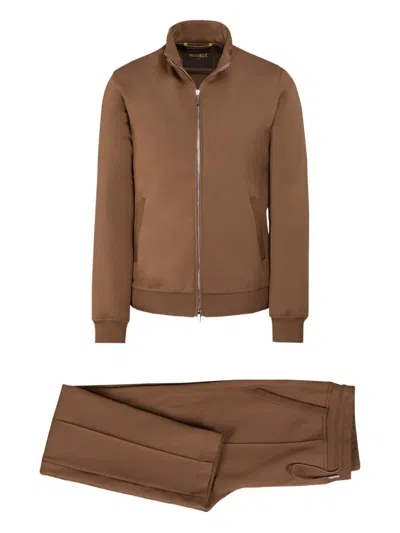 Moorer Pressed-crease Trouser Set In Brown