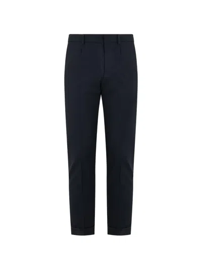 Moorer Pressed-crease Turn-up Trousers In Blue