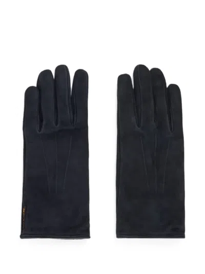 Moorer Press-stud Gloves In Blue