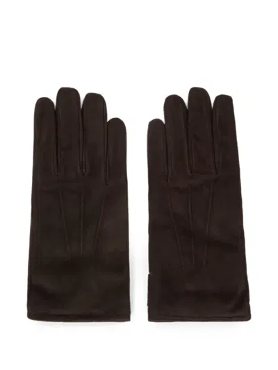 Moorer Press-stud Gloves In Brown