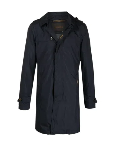 Moorer Prez Stp Mid-length Parka In Blue