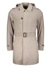 Moorer Waterproof Fabric Trench Coat In Gray