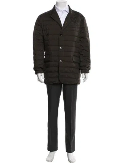 Pre-owned Moorer Puffer Coat In Green