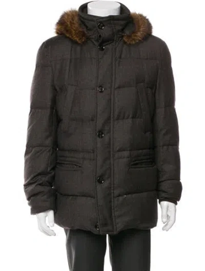 Pre-owned Moorer Puffer Coat In Green
