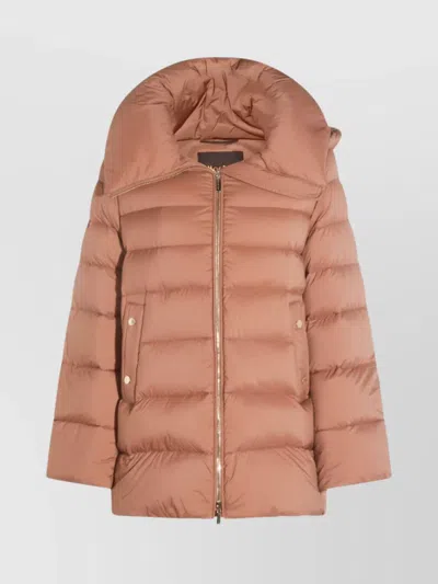 Moorer Puffer Jackets With Hood And Pockets In Multi