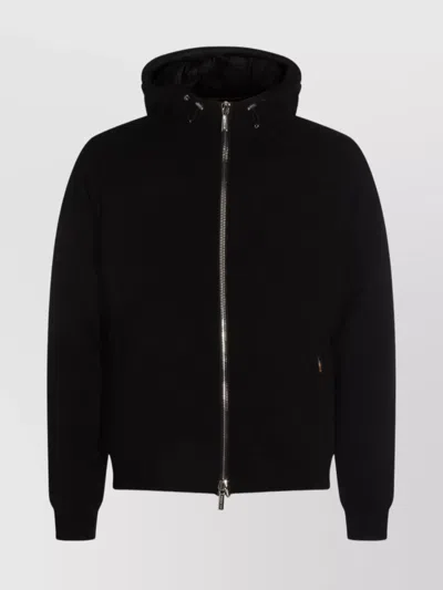 MOORER PUFFER JACKETS WITH HOOD AND RIBBED FINISH
