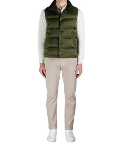 Moorer Puffer Vest In Verde In Green