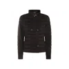 Moorer Quilted Black Down Coat With High Collar In Brown