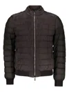 Moorer Quilted Bomber Jacket In Brown