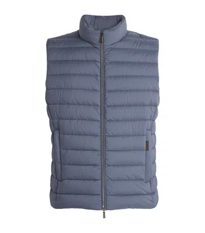 Moorer Quilted Calaf Gilet In Blue