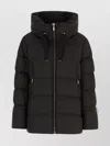 Moorer Quilted Coat Hood Drawstring Hem In Black