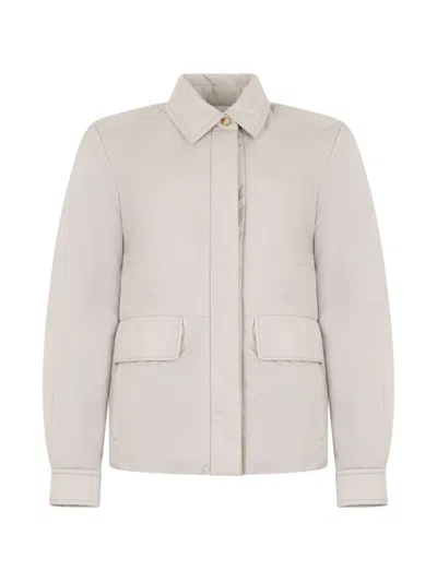 Moorer Quilted Concealed-fastening Jacket In Neutral