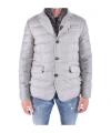 Moorer Quilted Cotton Jacket In Gray