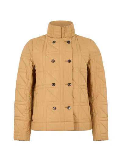 Moorer Quilted Double-breasted Jacket In Neutral