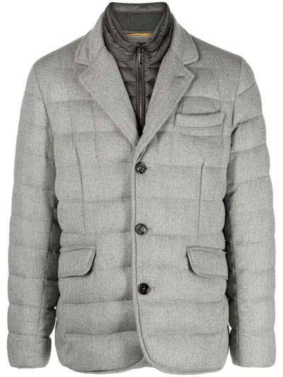 Moorer Quilted Down Blazer In Grau