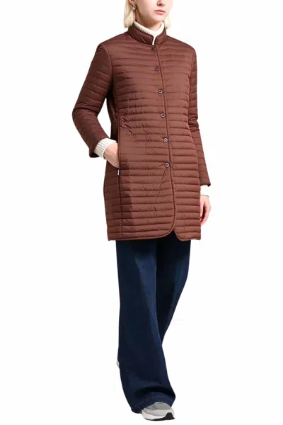 Moorer Quilted Down Jacket In Mogano In Brown