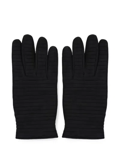 Moorer Quilted Elasticated-cuff Gloves In Black