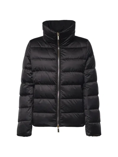 Moorer Quilted Funnel-neck Puffer Jacket In Black