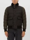 Moorer Quilted High Collar Jacket With Front Pockets