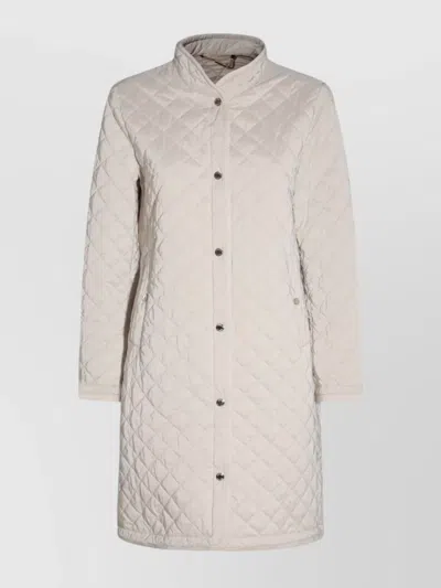 Moorer Quilted High Collar Long Jackets